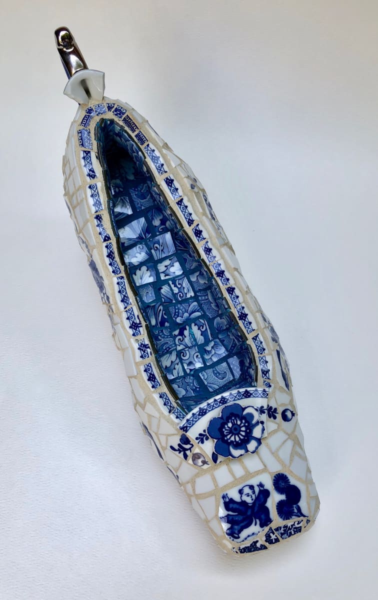Blue and White Shoe by Carol Stirton-Broad 