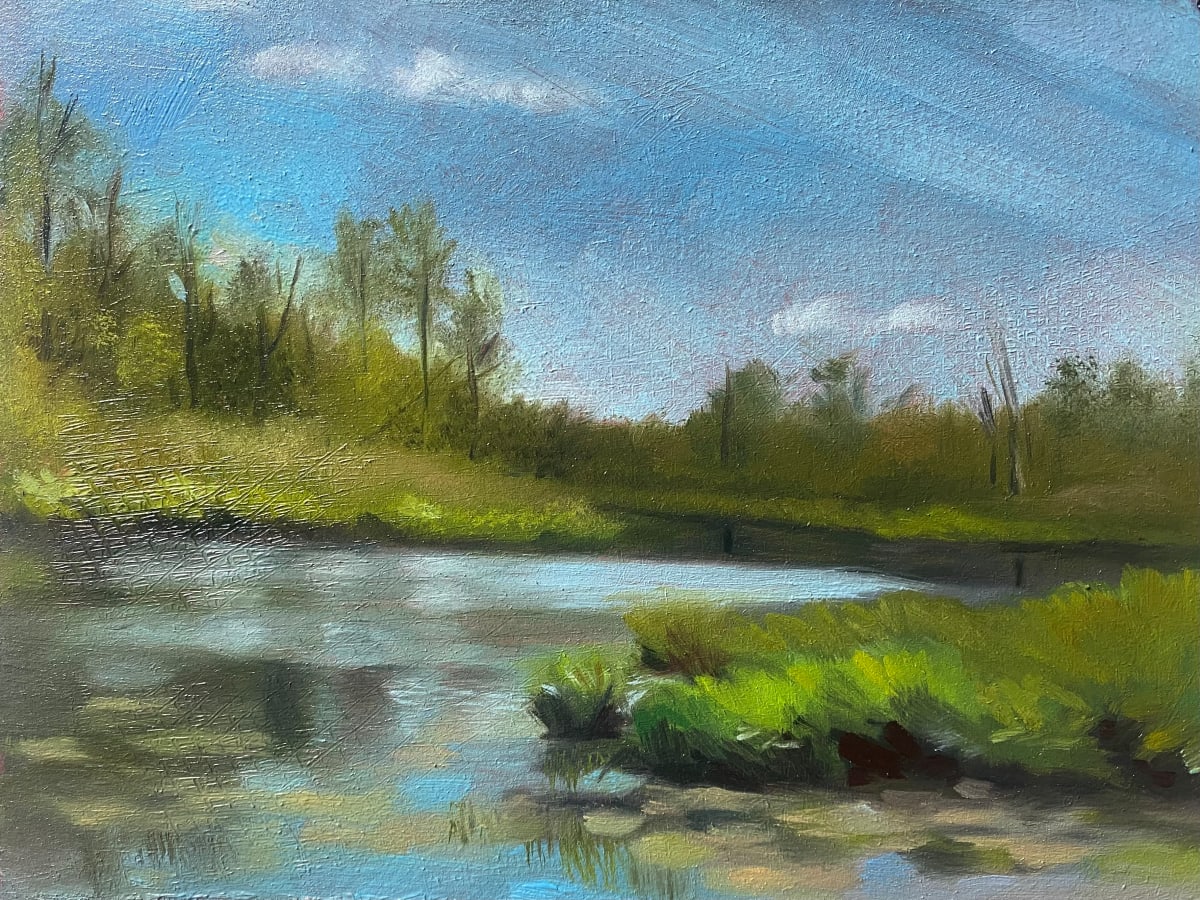 Saratoga Lake Oil Sketch 