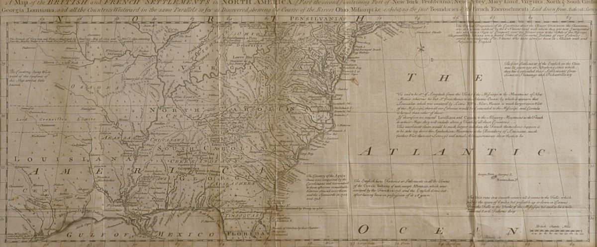 A Map of the British and French Settlements (Lower) by Thomas Bowen 
