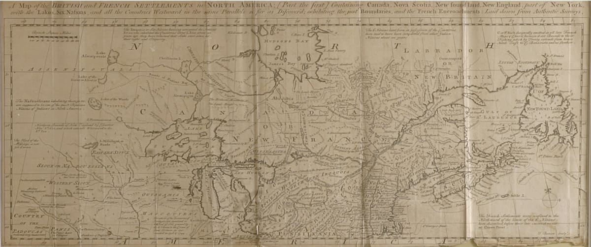 A Map of the British and French Settlements (Upper) by Thomas Bowen 