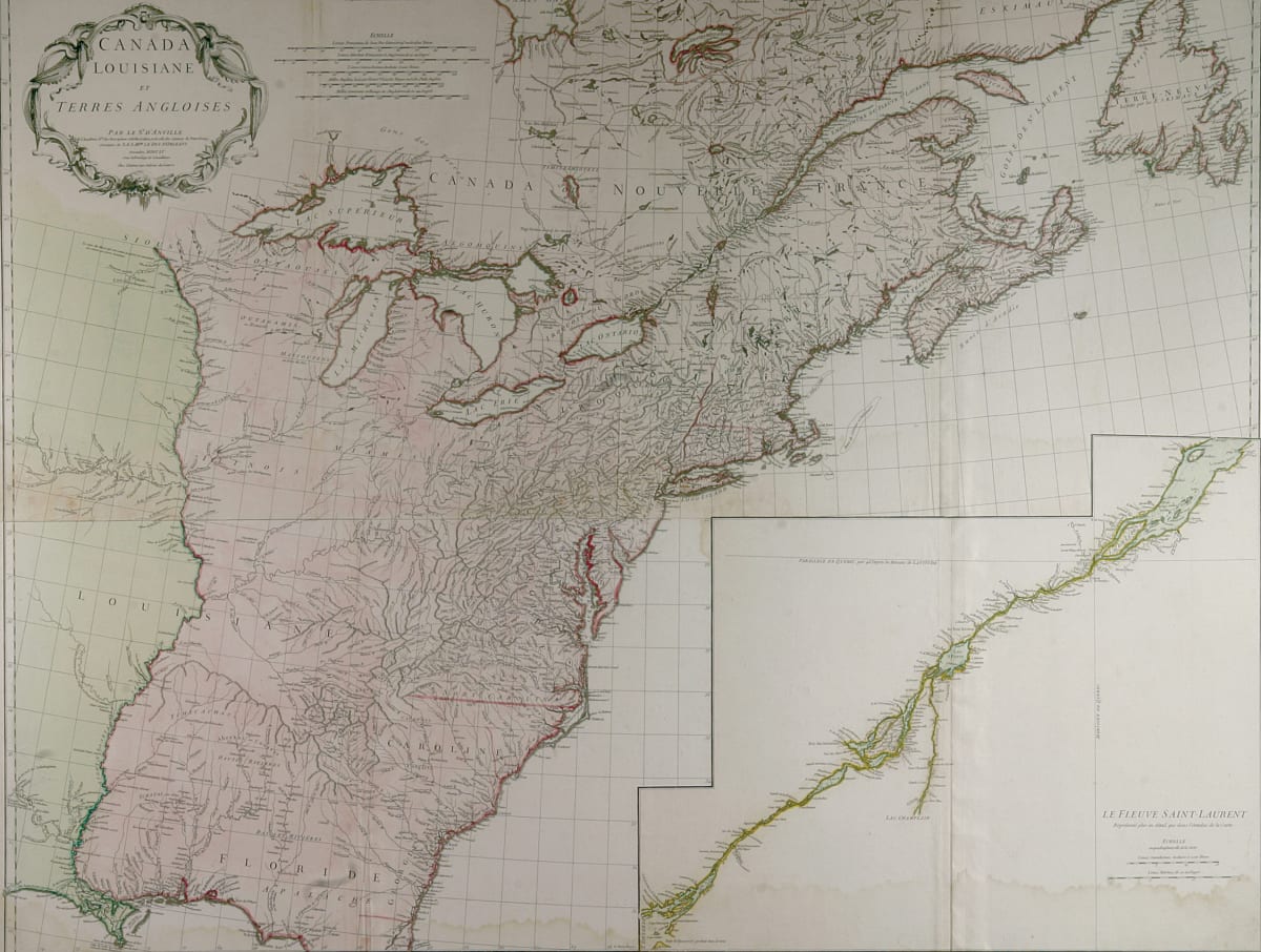 Canada-Louisiane et Terres Angloises. Par Le Sr. d'Anville by Unknown 