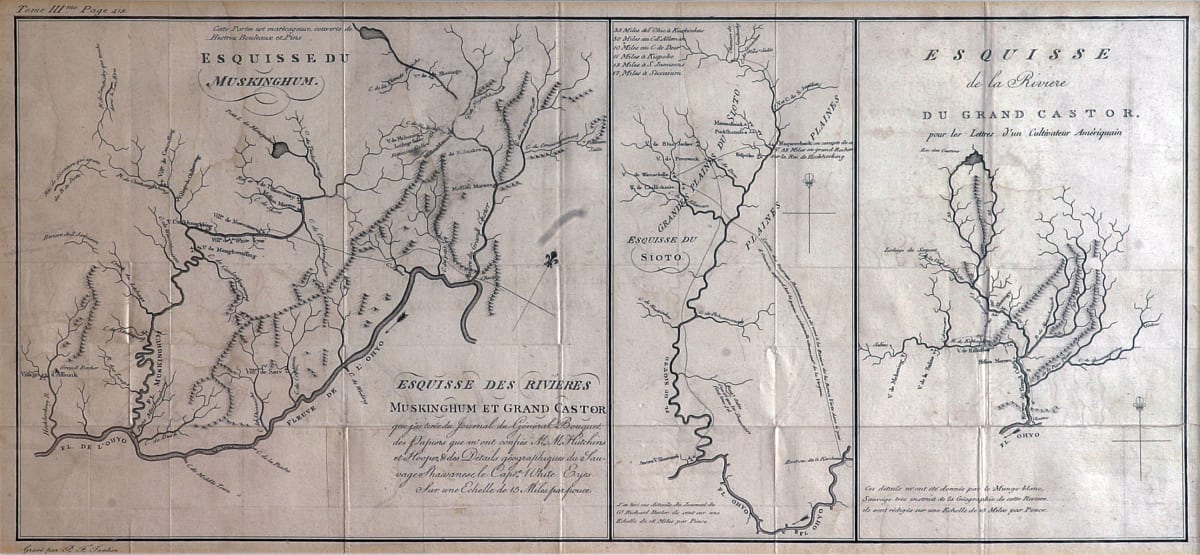Esquisse des Rivieres Muskinghum et Grand Castor by Pierre Antoine Tardieu 