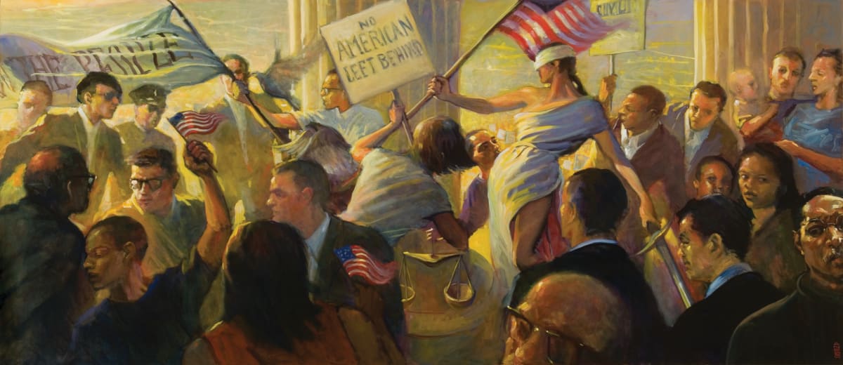 Lady Justice Leading the People by Ron Anderson 