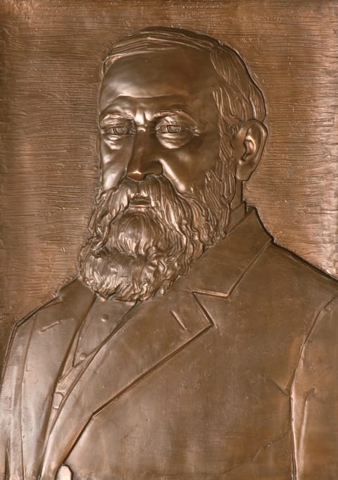 Bronze Portrait of President Benjamin Harrison by Ernest Bruce Haswell 