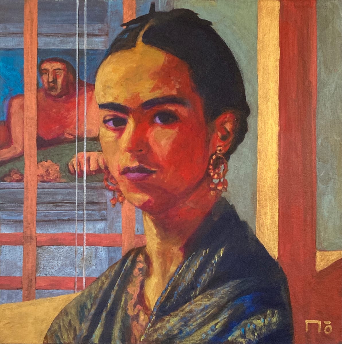 Frida at 25 with Diego Mural by MŌ 