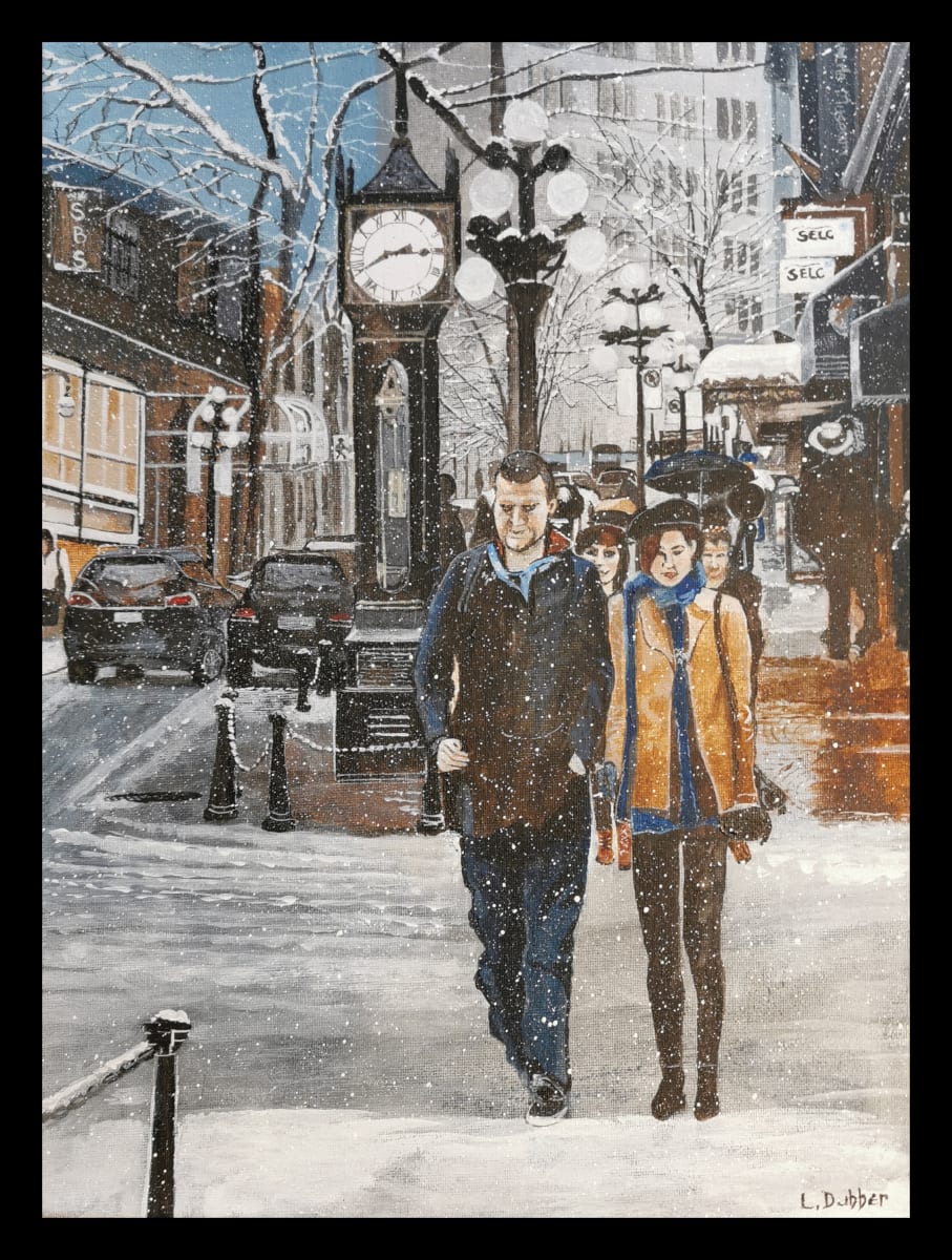 Snows on in Gastown by Lois Dubber 