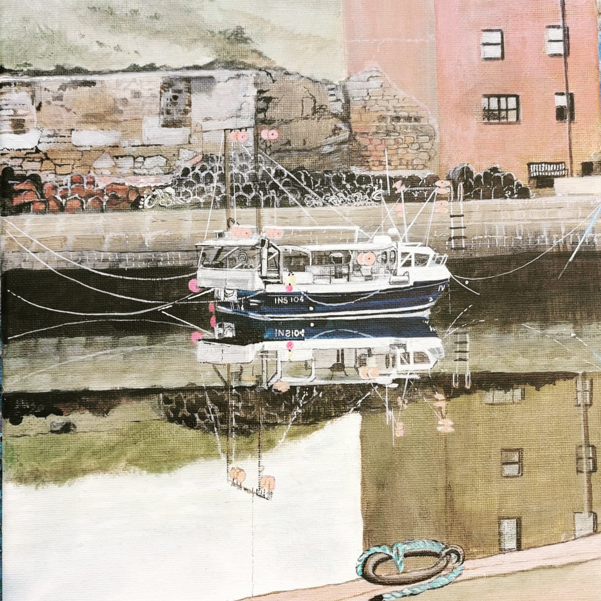 Burghead Harbour Reflections by Lois Dubber 