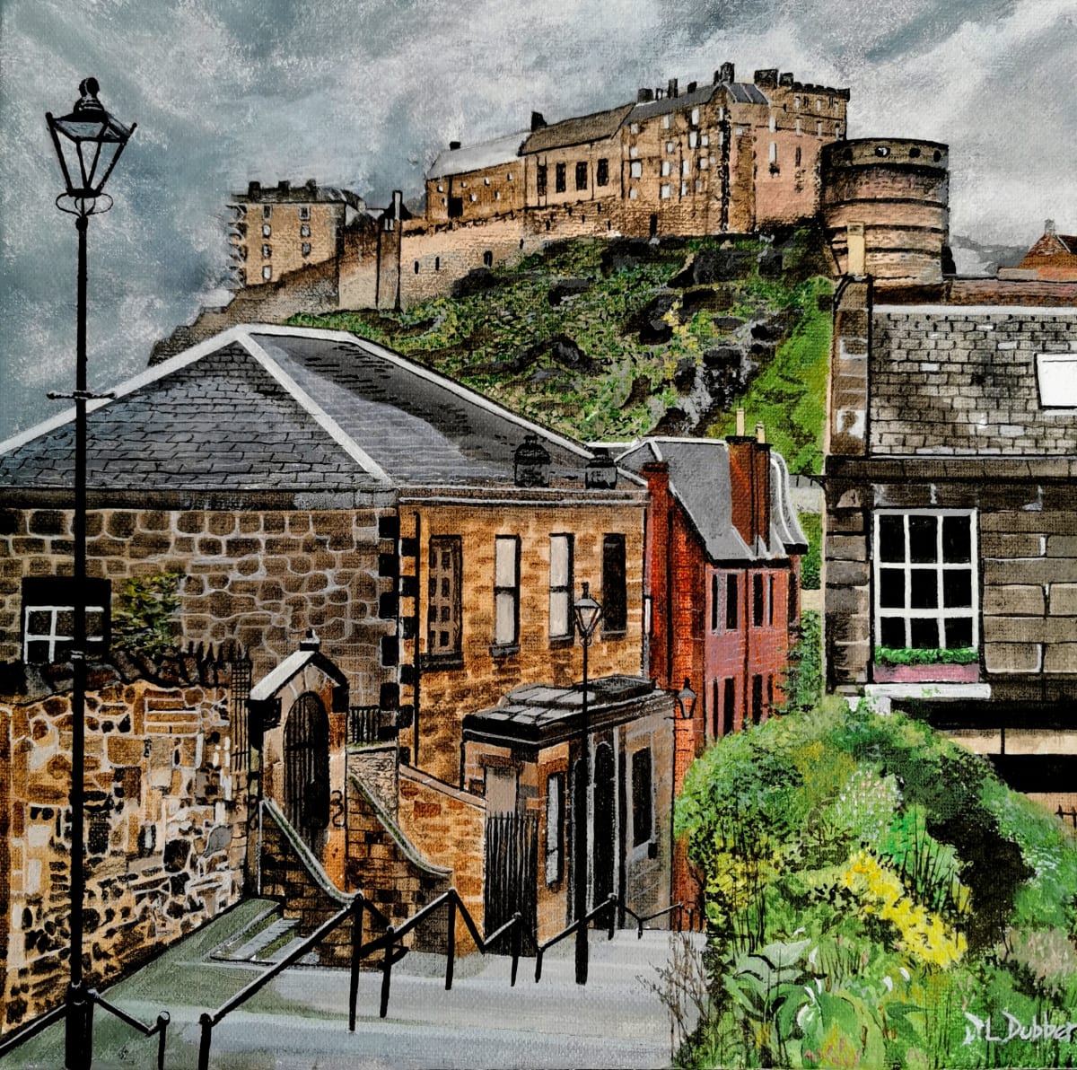 Edinburgh castle from the Steps by Lois Dubber 