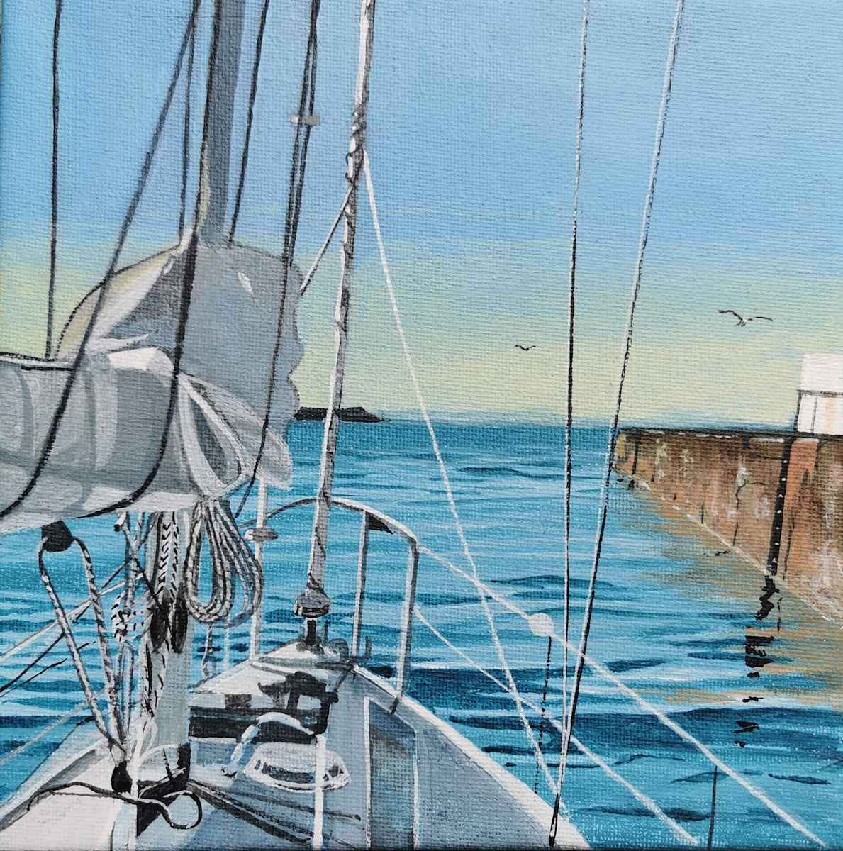 Leaving Hopeman Pier by Lois Dubber 