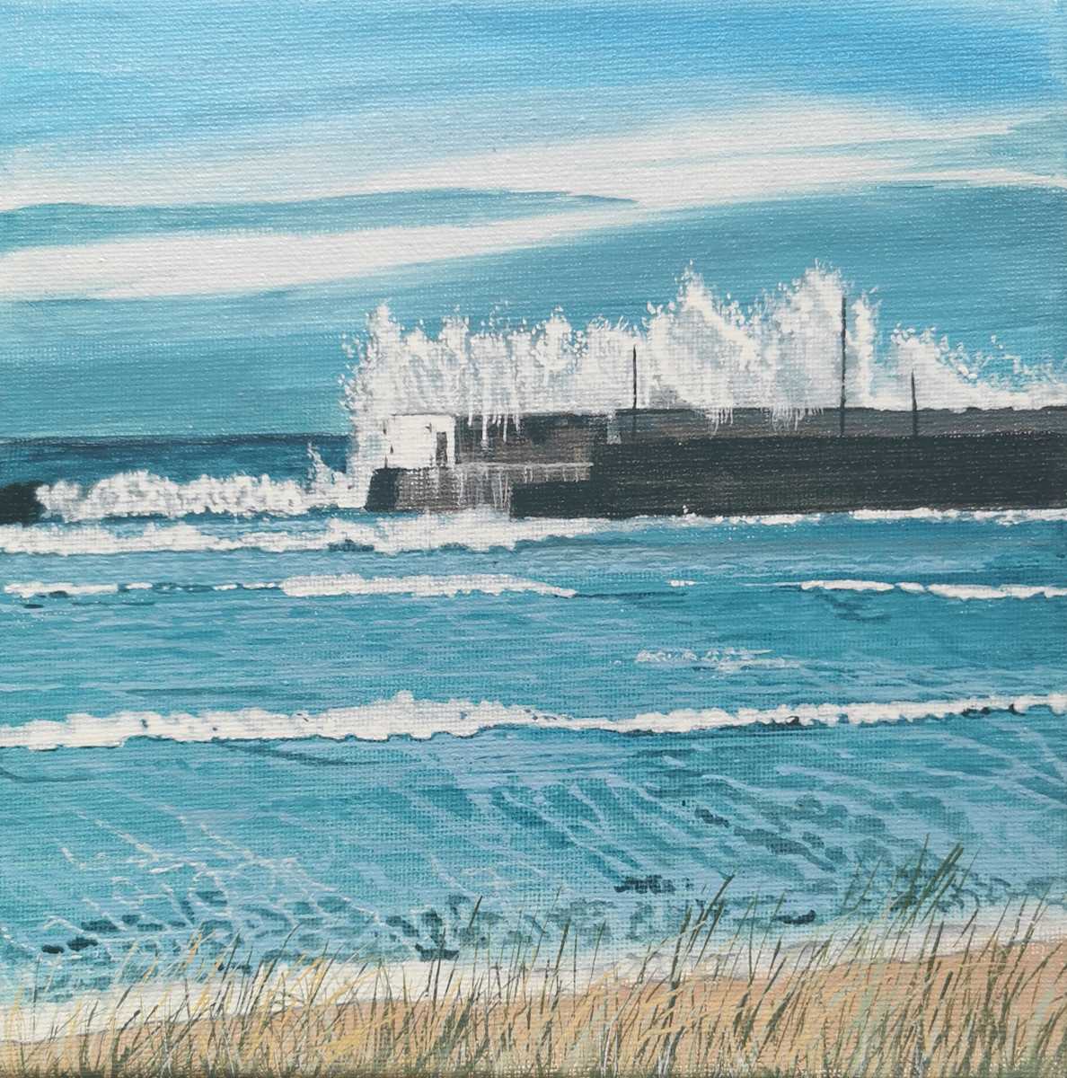 Crashing waves, Hopeman by Lois Dubber 