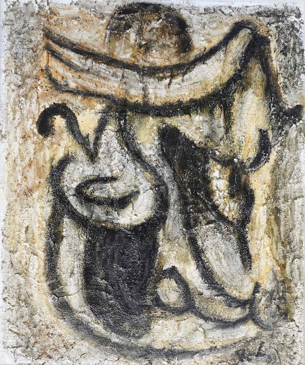 Zansèt by Renold Laurent  Image: Zansèt , 1999, Mixed media on canvas _ 24’’x 20” inches