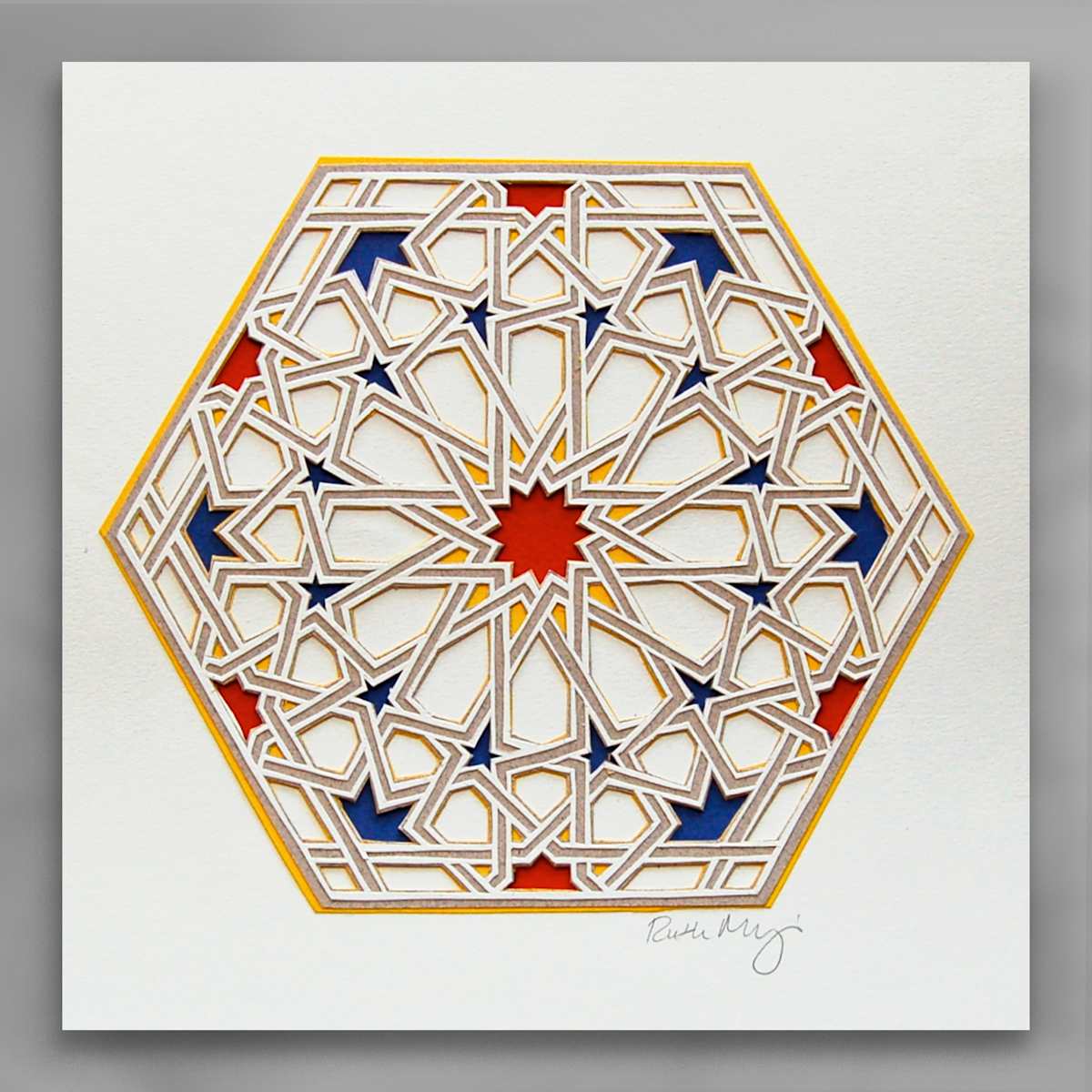 Papercut of Pattern from Qarawiyyin Mosque by Ruth Becker, Image 1.