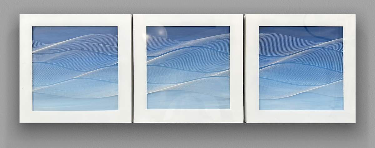 Etched Blue Wave (triptych) by Ruth Becker 