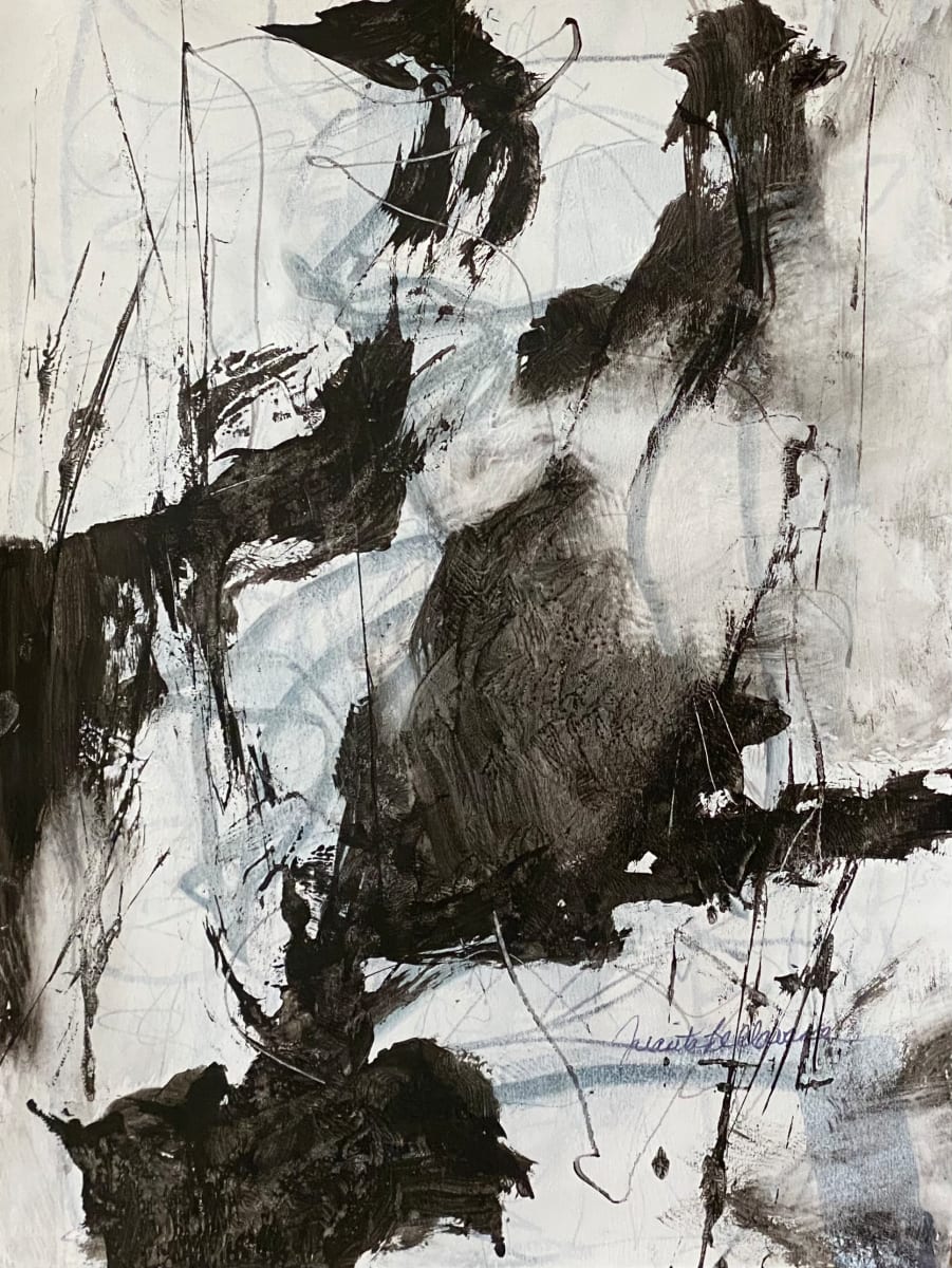 3b-Simple life 40, 2022, Acrylic on paper, 12 x 9 inches, Unframed by Juanita 