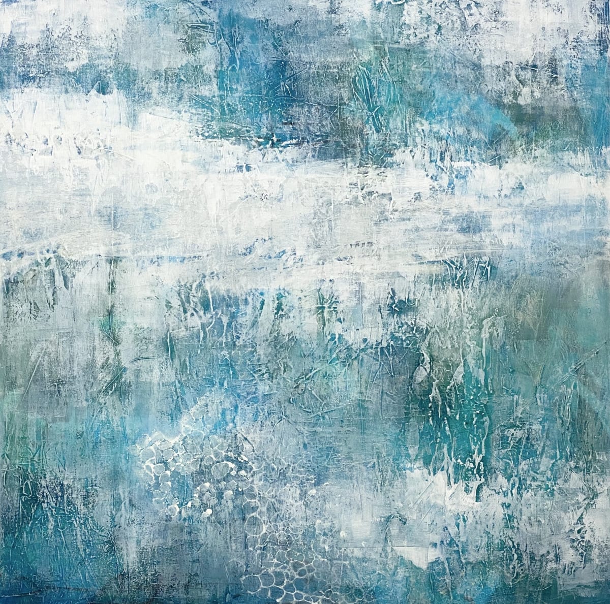 Juanita Bellavance, Coastal memories, 2019, Acrylic on canvas, 40 x 40 inches by Juanita 