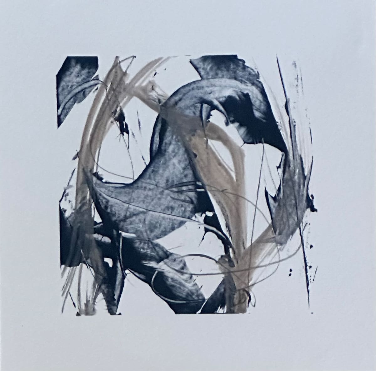 9-Maquette 15, 2022, Acrylic on paper, 4 x 4 inches by Juanita 