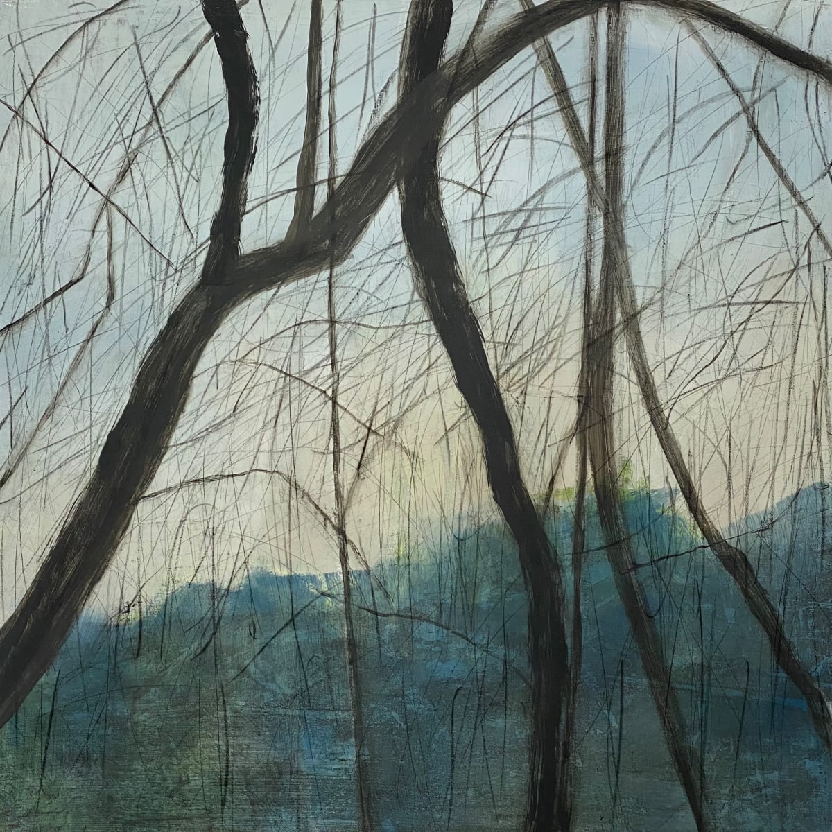 2211, Juanita Bellavance, Chestatee 36, From the Chestatee River portfolio, 2021, Acrylic and graphite on canvas, 24 x 24 inches 