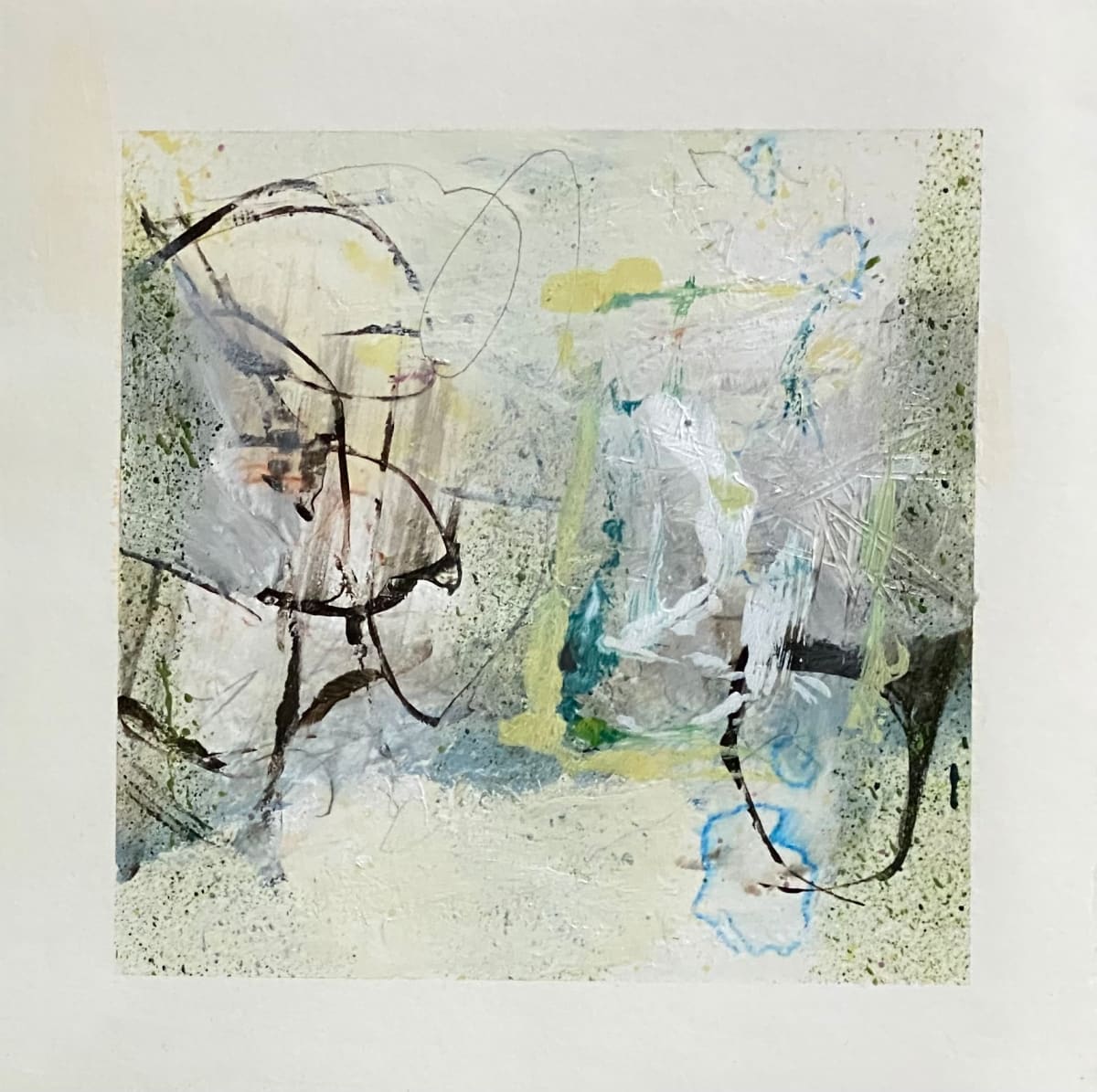 6a- Discerning, Mixed media on paper, 6 x 6 inches, unframed. 