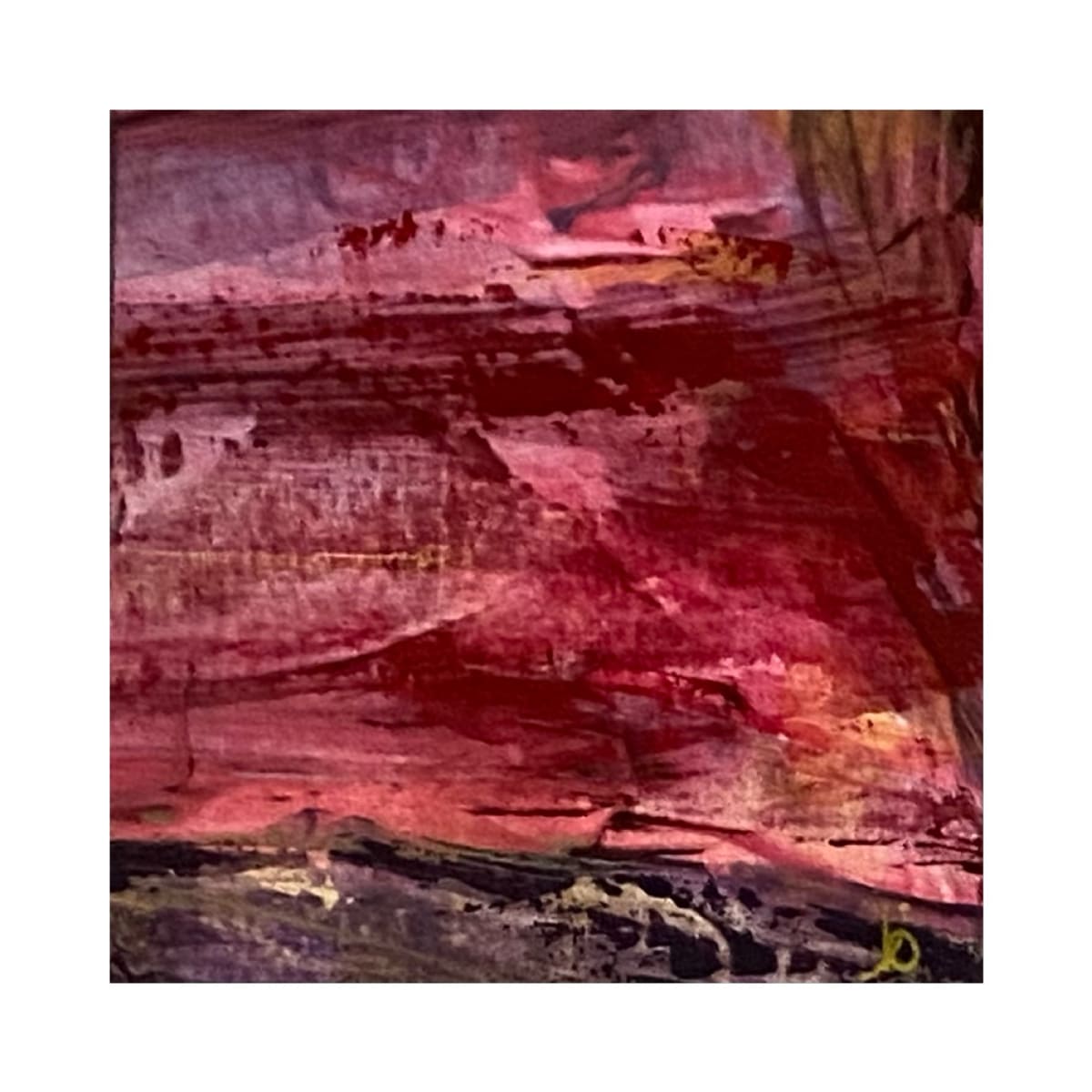 7 - Mini Source 6, From the Source portfolio, Acrylic on paper, 4 x 4 inches, Matted, Unframed 