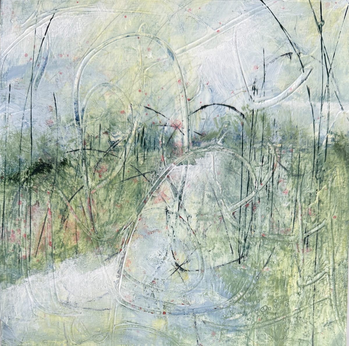 Whispers of the Lowcountry 5, From the 25 Days of Minis Portfolio, 2023, Acrylic on panel, 8 x 8 x 1.5 inches by Juanita 