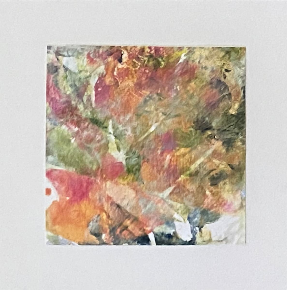 7-Mini collage 77, mixed media on paper, 4 x 4 inches, Unframed 