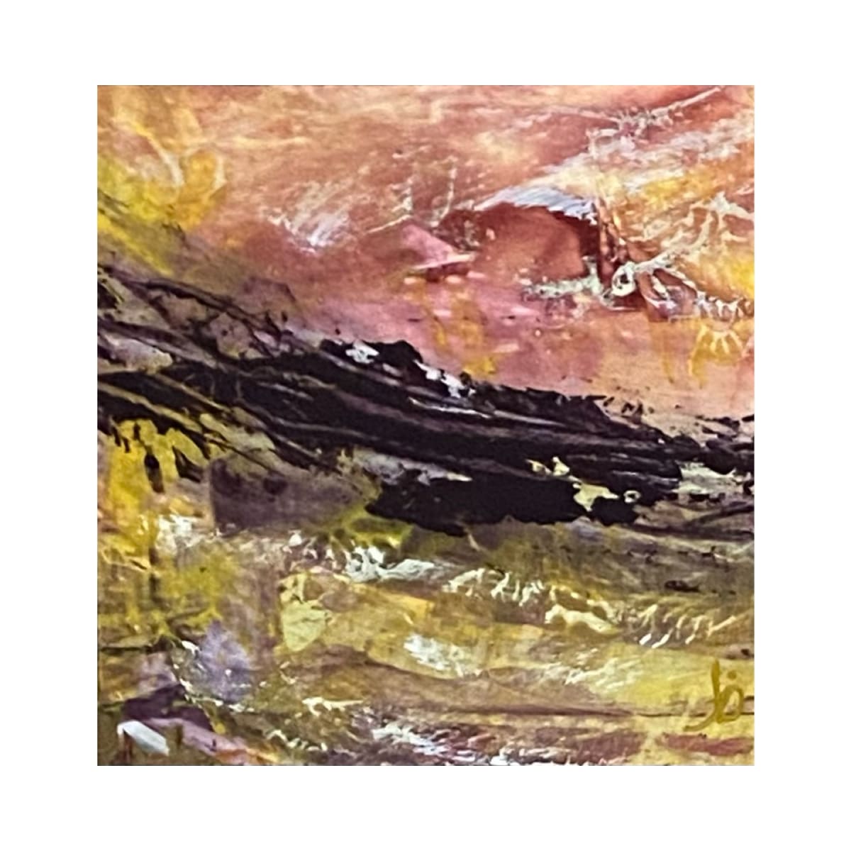 7 - Mini Source 14, From the Source portfolio, Acrylic on paper, 4 x 4 inches, Matted, Unframed 