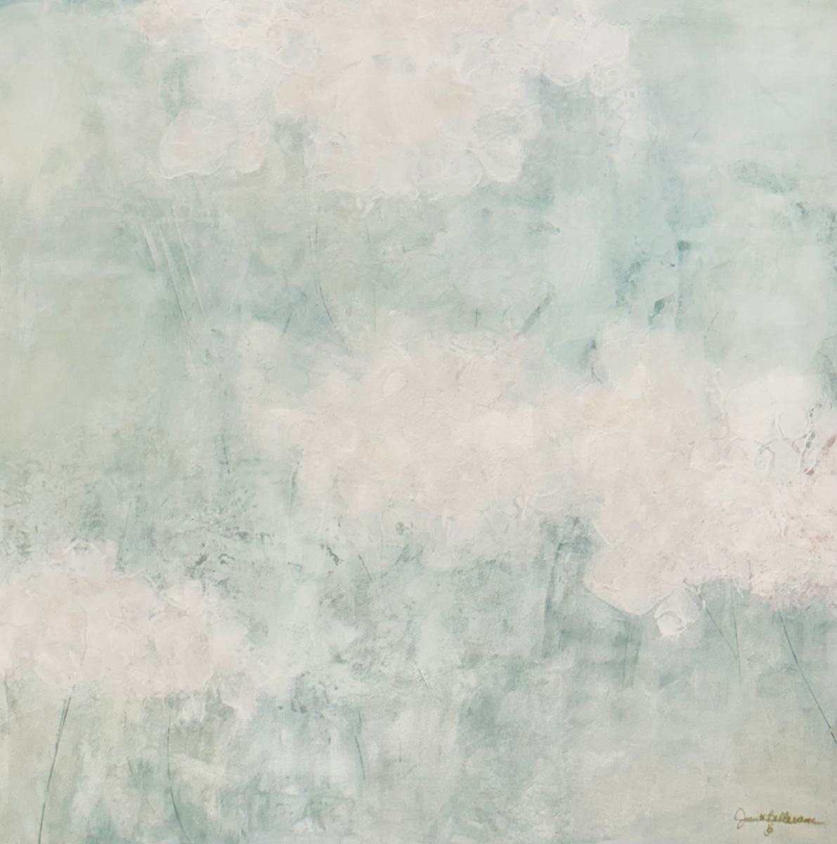 Weightless Presence, soft, serene, original artwork by Juanita 