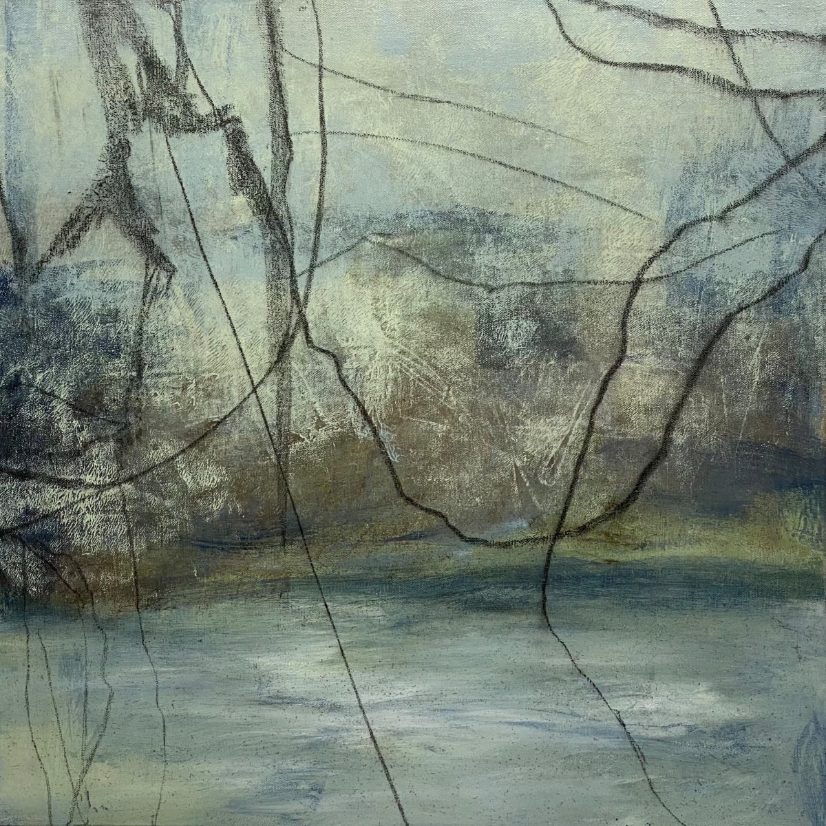 2214, Juanita Bellavance, Entanglement,  From the Chestatee River portfolio, 2021, Acrylic on canvas, 24 x 24 inches by Juanita 