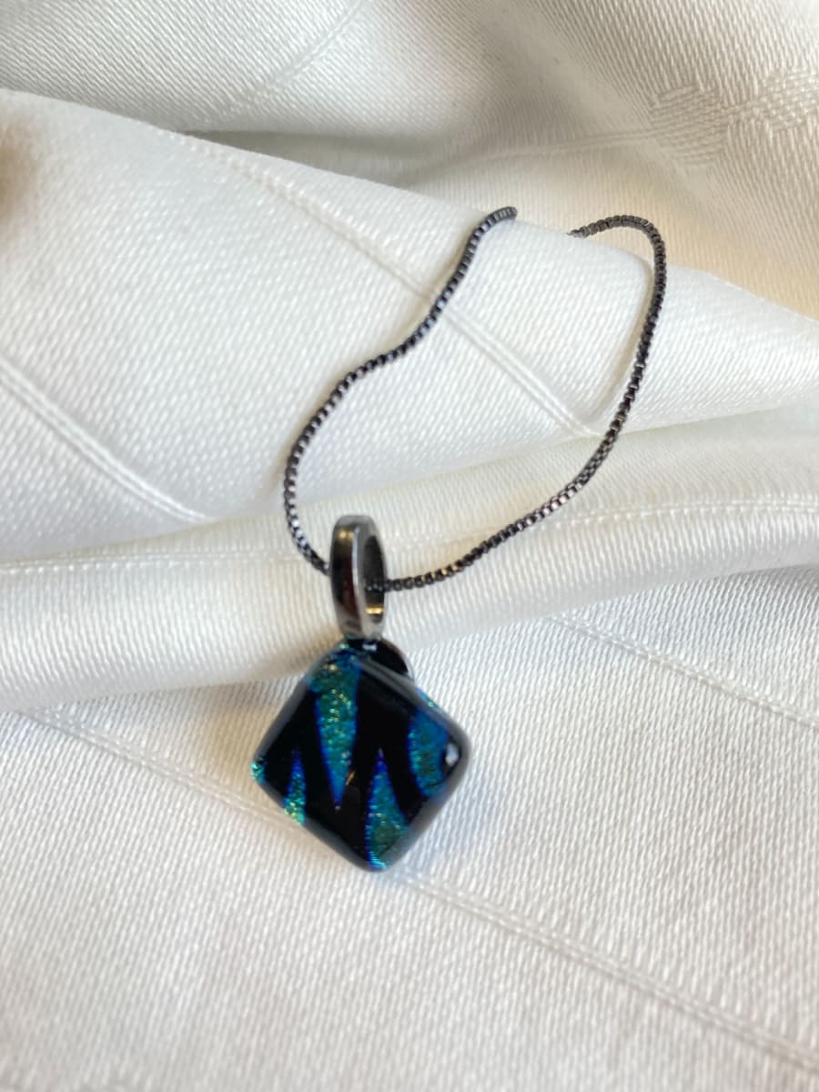 Fused glass pendant #51 by Shayna Heller 
