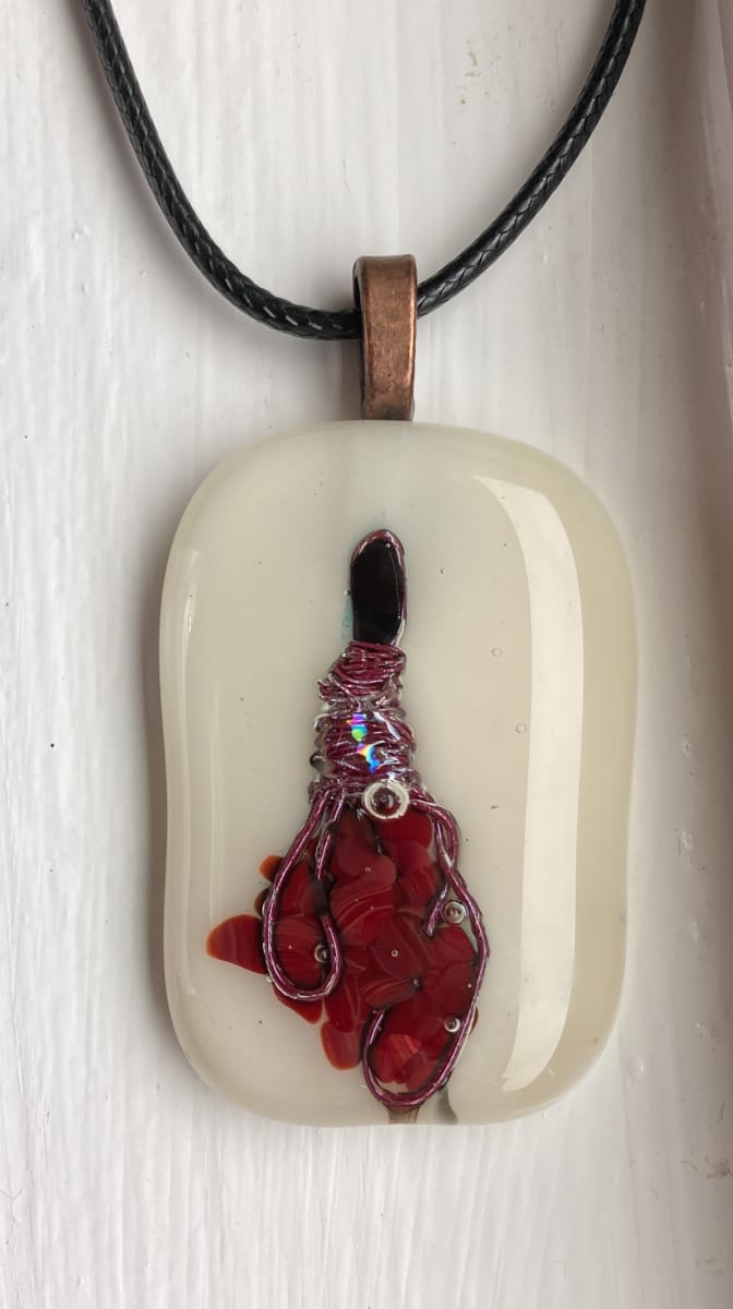 Fused glass pendant #43 by Shayna Heller 