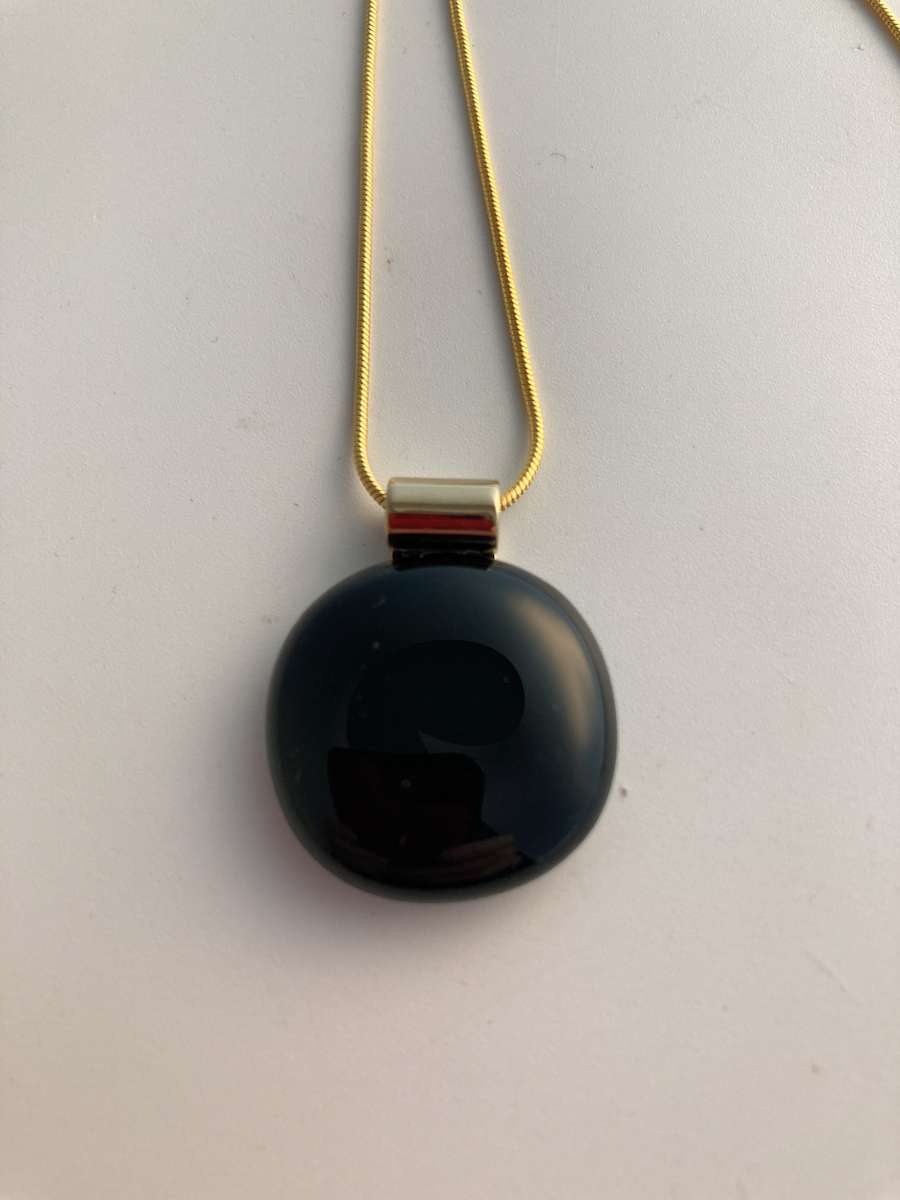 Fused glass pendant #192 by Shayna Heller, Image 2.