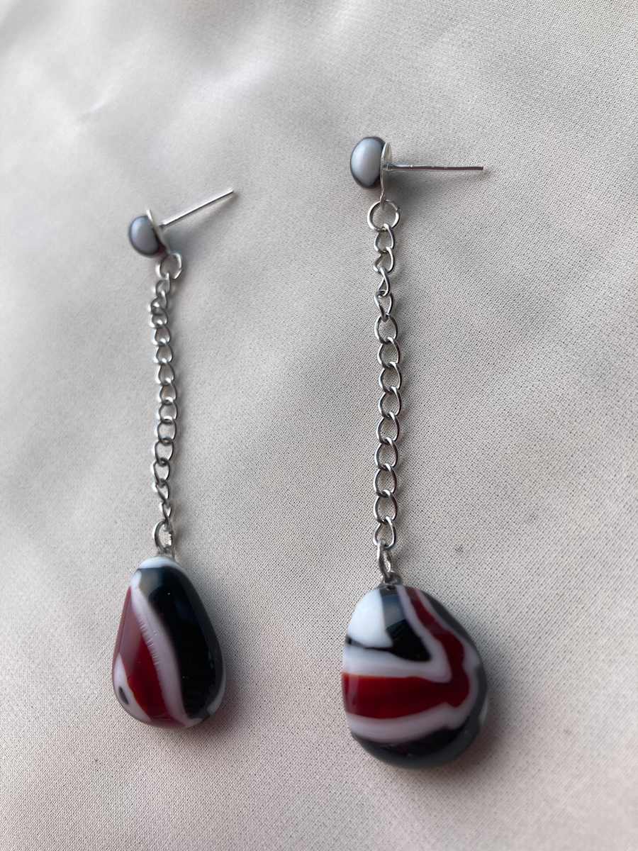 Fused Glass Earrings #40, Image 2.