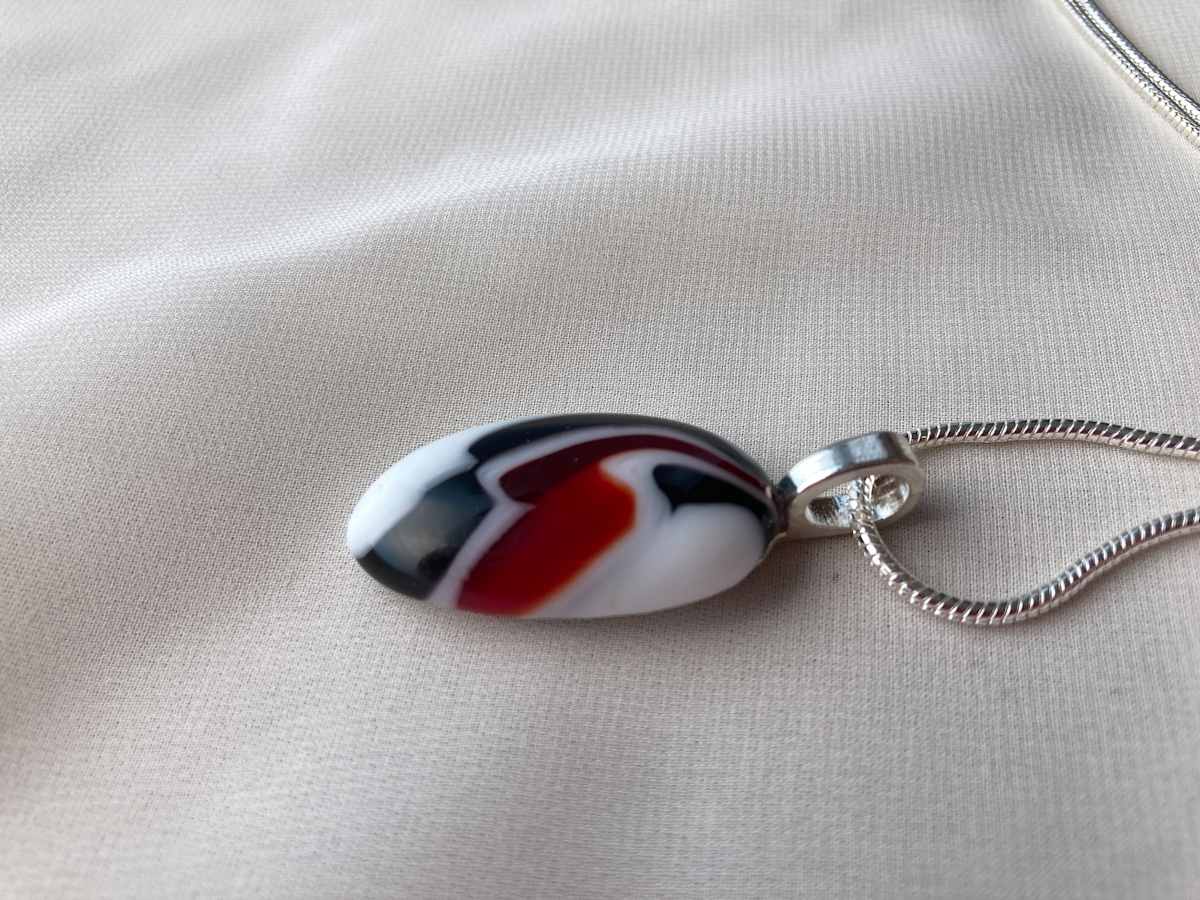 Fused glass pendant #75 by Shayna Heller, Image 2.