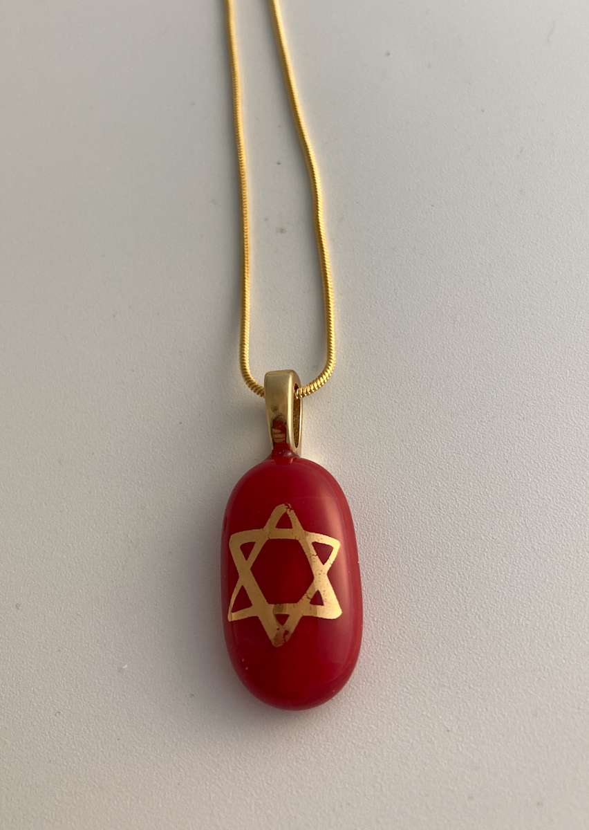Fused glass pendant #223 by Shayna Heller, Image 1.