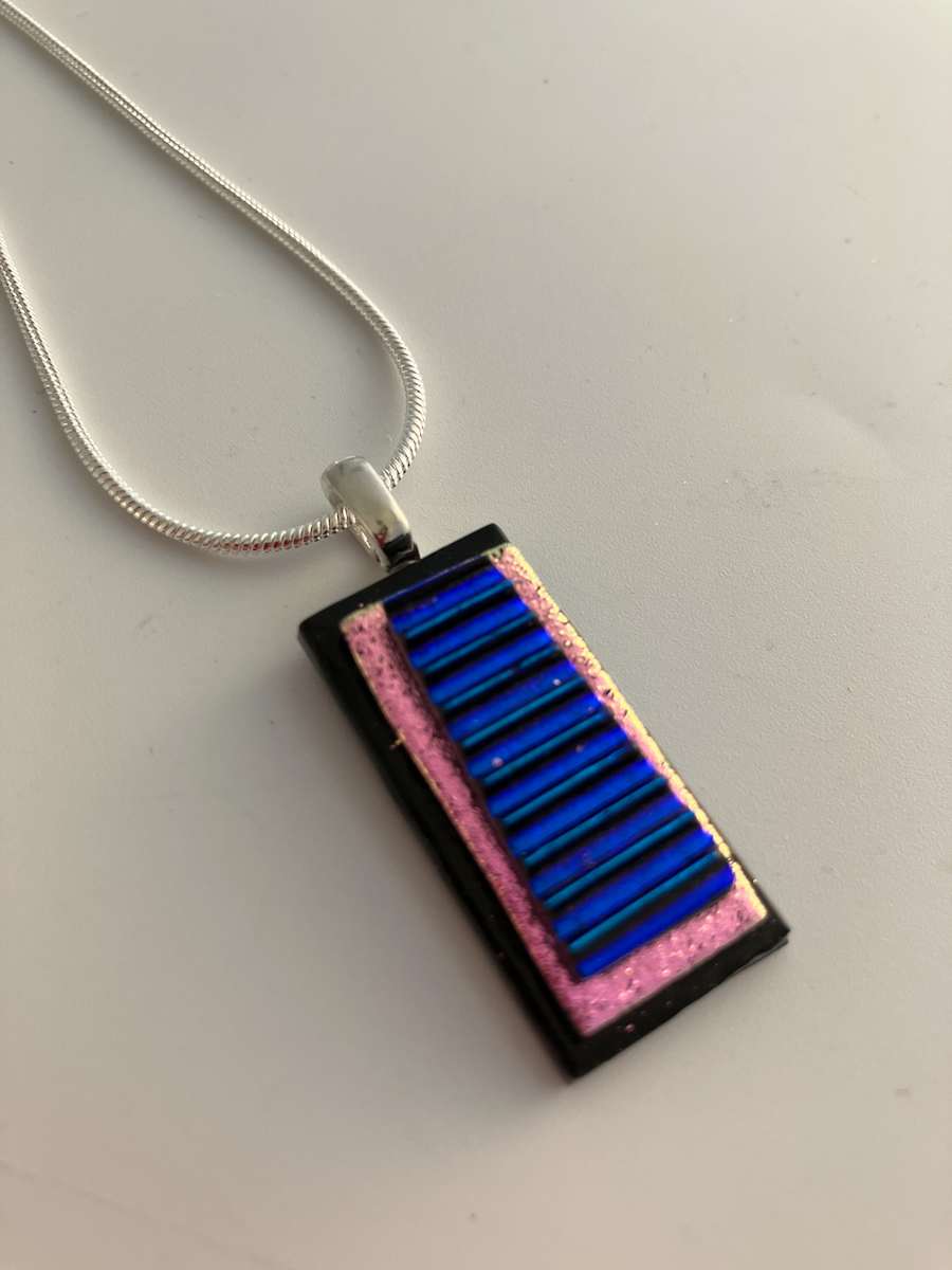 Fused glass pendant #228 by Shayna Heller, Image 3.