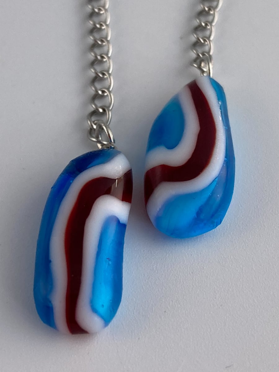 Fused Glass Earrings #52 by Shayna Heller, Image 4.