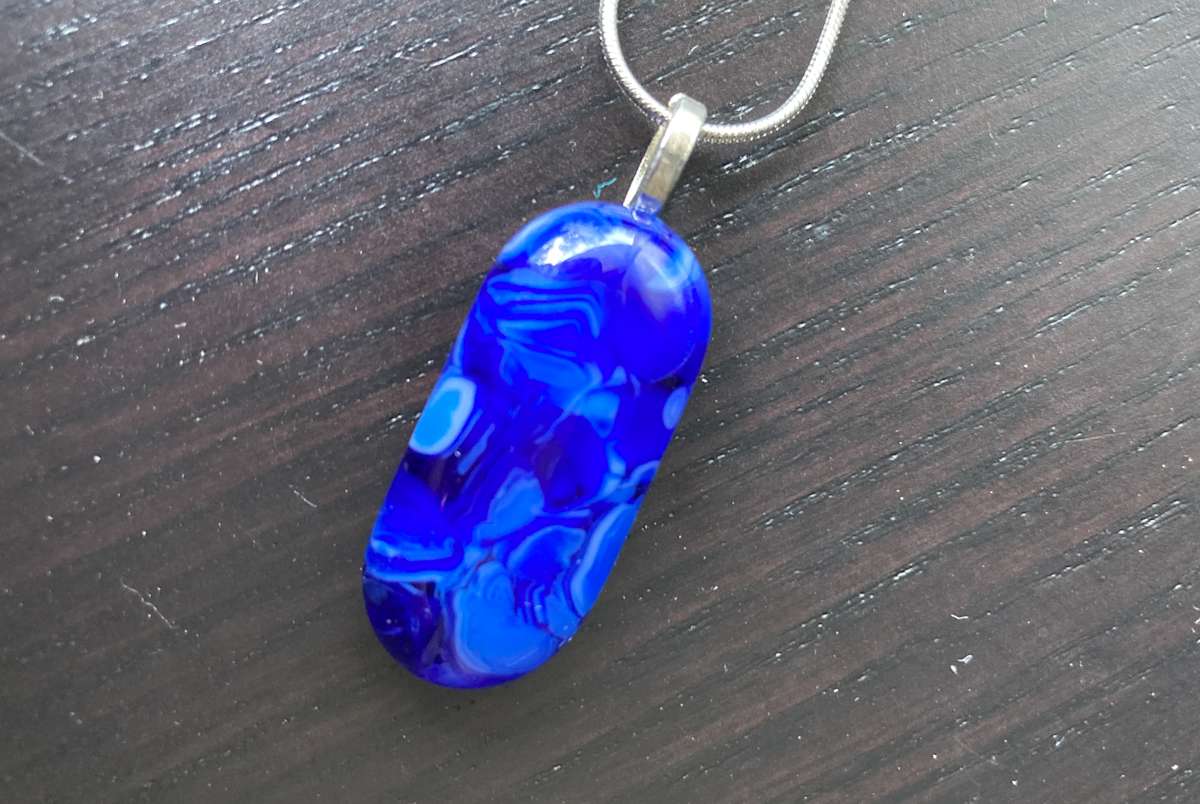 Fused glass pendant #106 by Shayna Heller, Image 1.