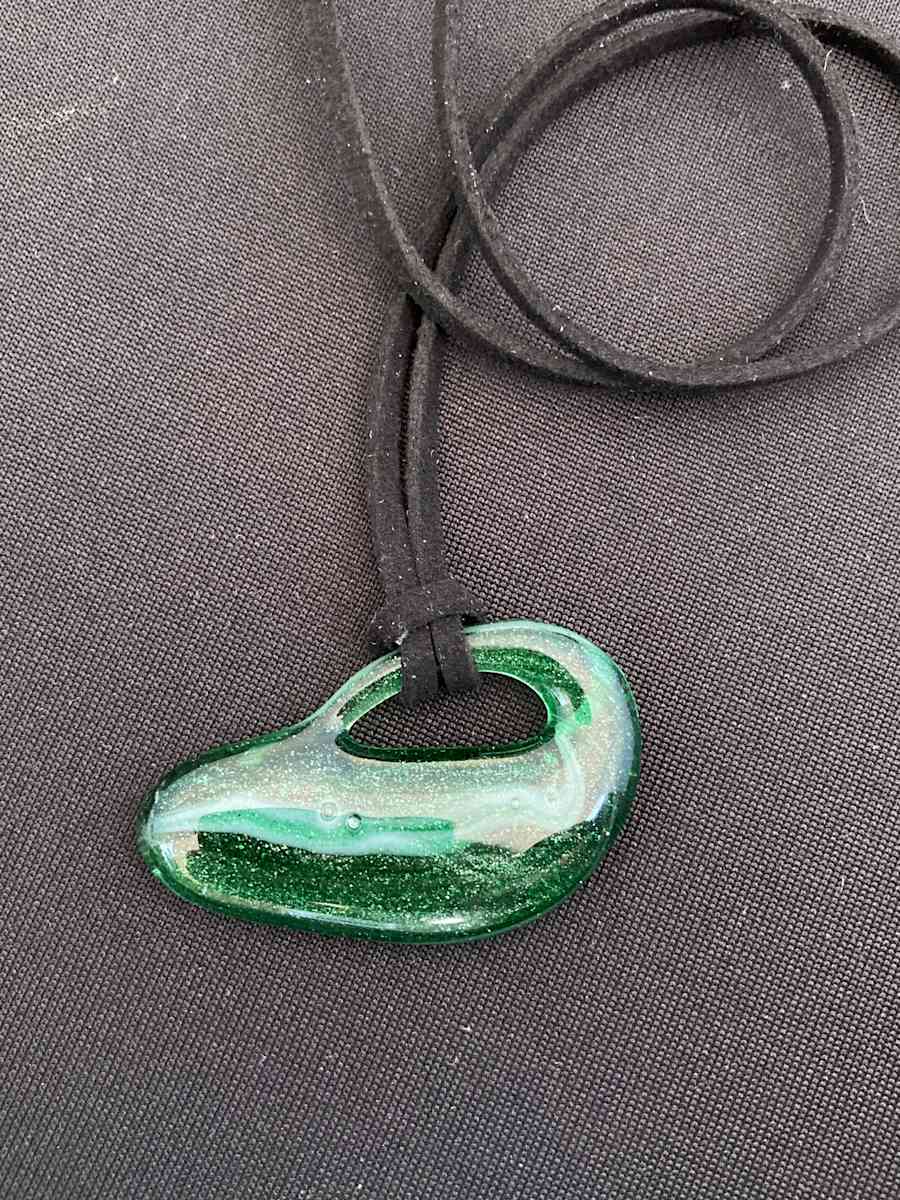 Fused glass pendant #110 by Shayna Heller, Image 2.