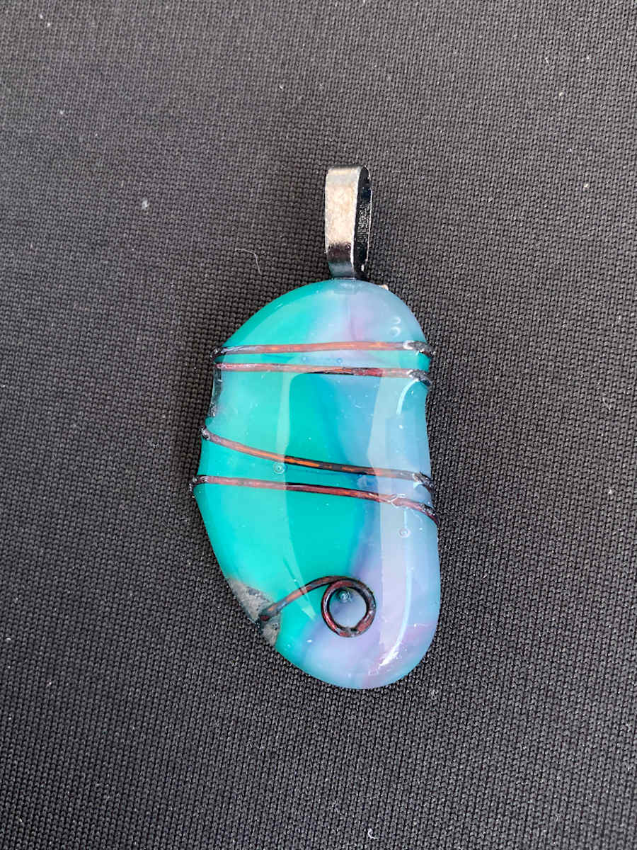 Fused glass pendant #112, Image 3.