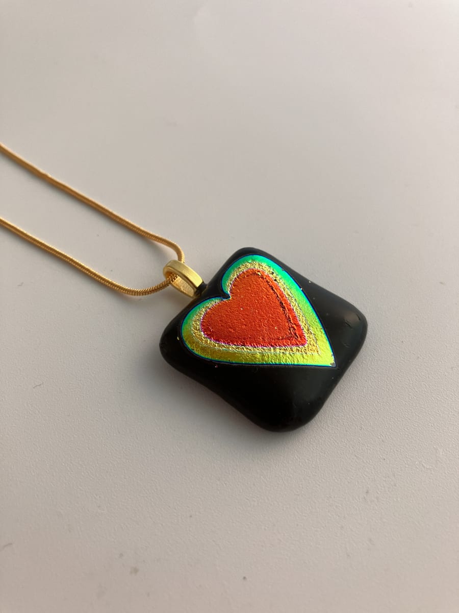 Fused glass pendant #241 by Shayna Heller 