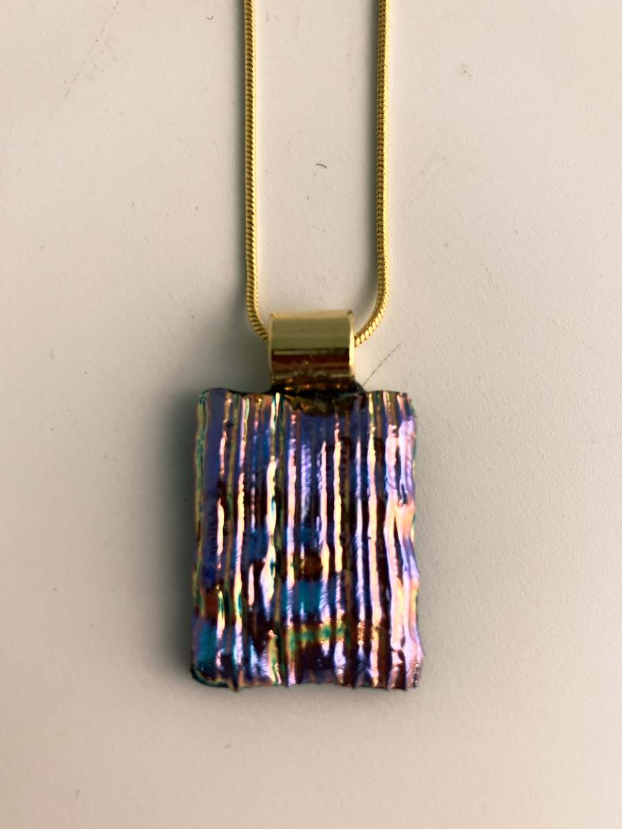Fused glass pendant #247 by Shayna Heller, Image 2.