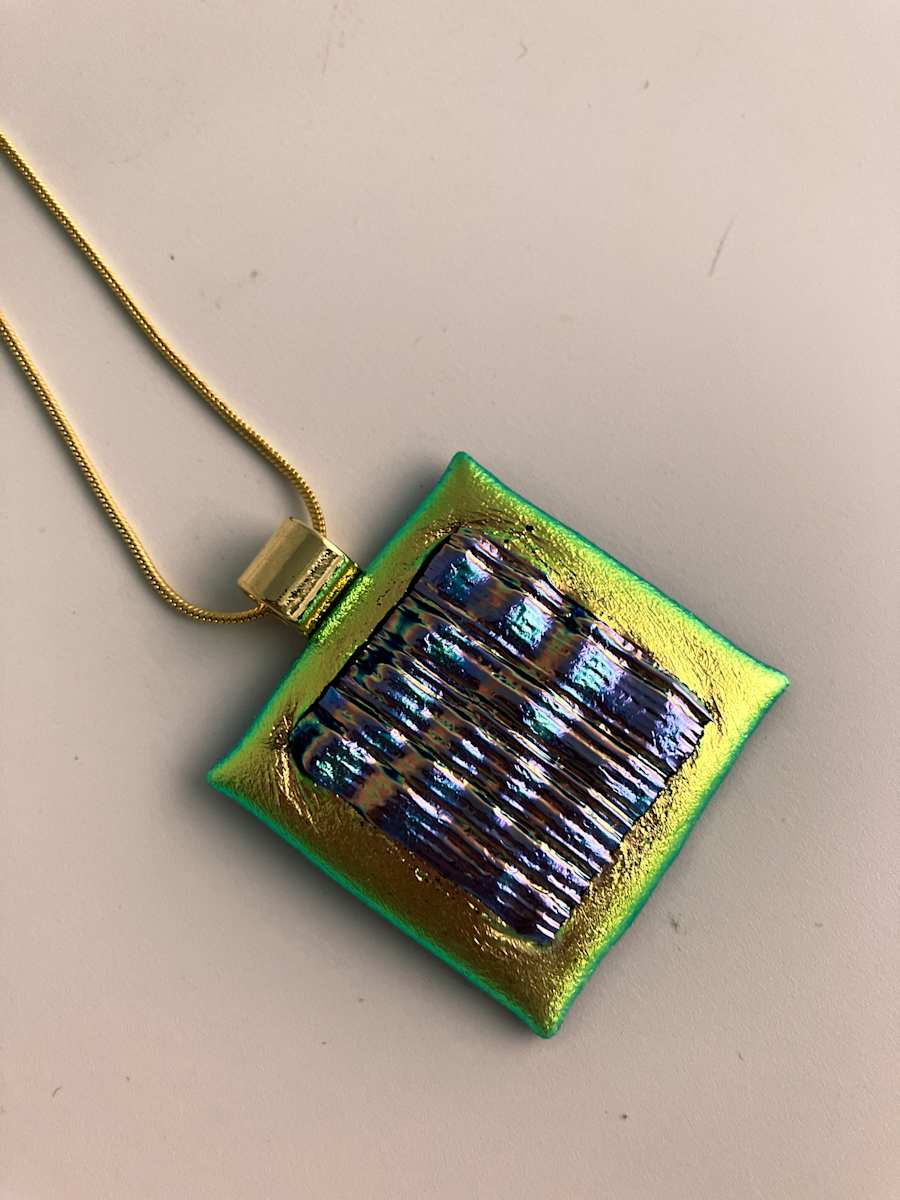 Fused glass pendant #245 by Shayna Heller, Image 2.