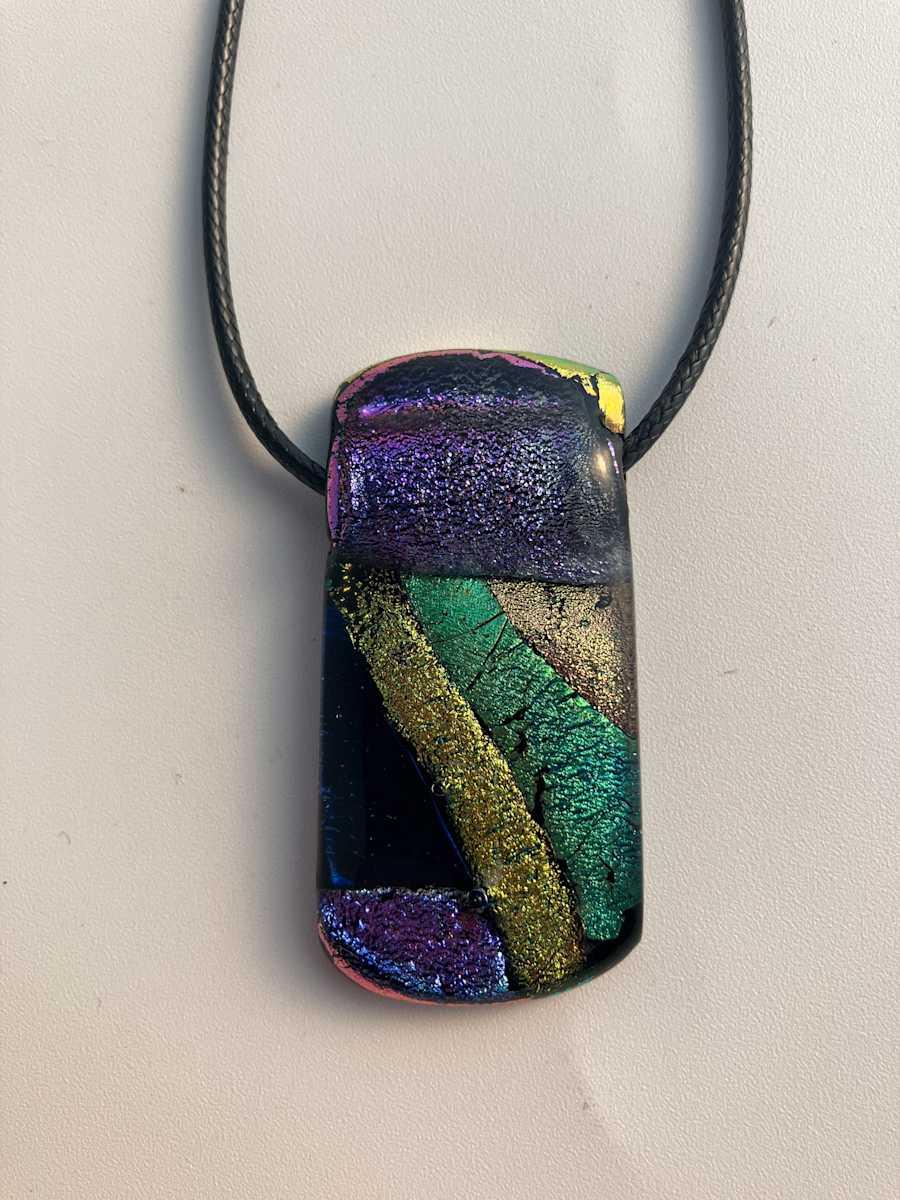 Fused glass pendant #249 by Shayna Heller, Image 1.