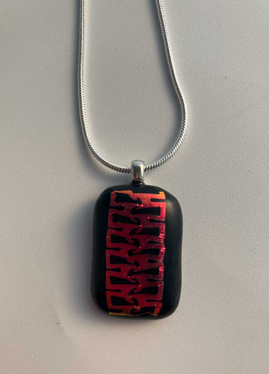 Fused glass pendant #248 by Shayna Heller, Image 1.