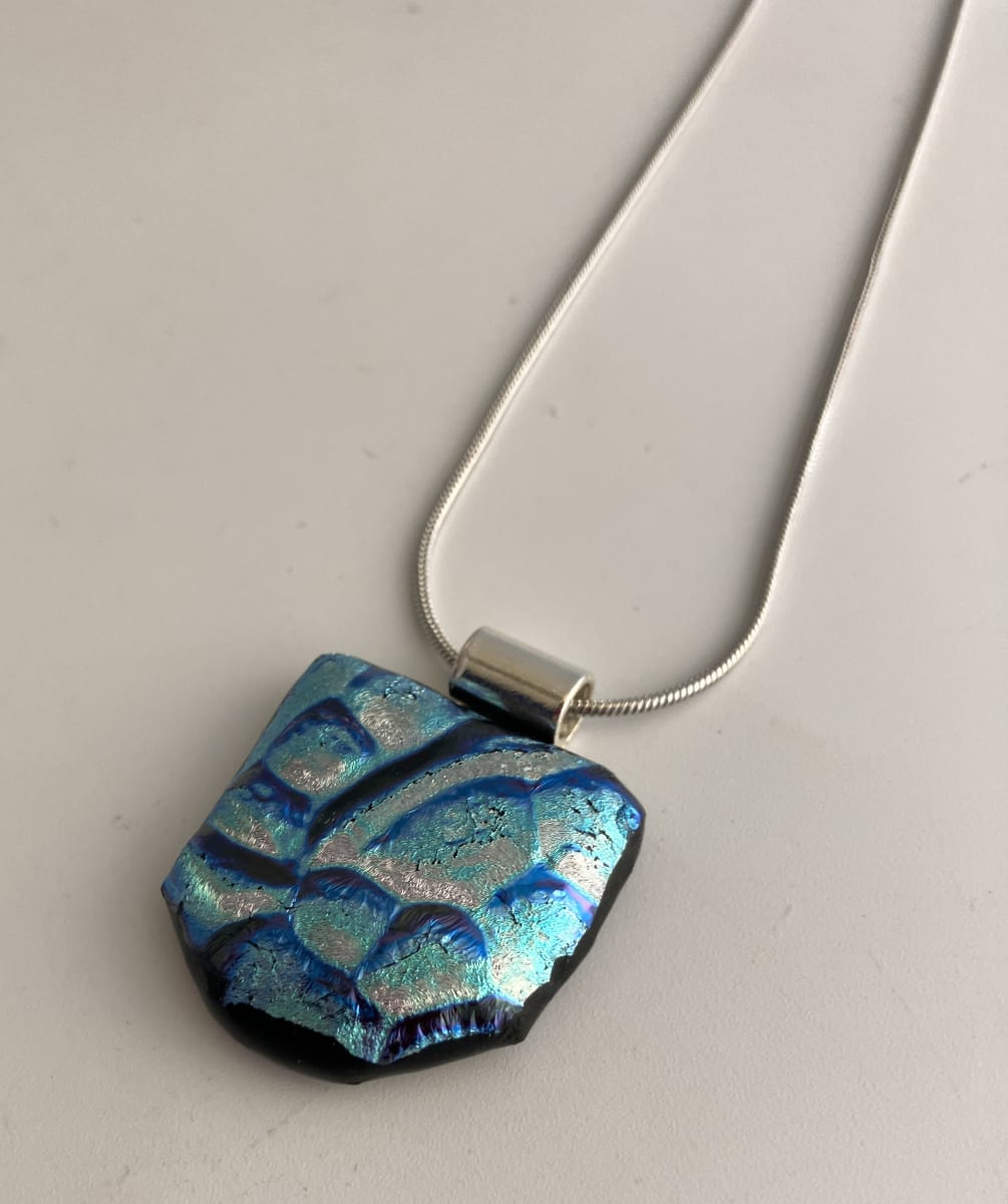 Fused glass pendant #253 by Shayna Heller 