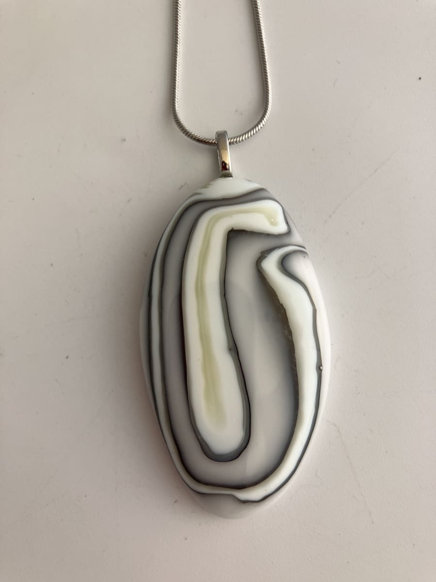 Fused glass pendant - The Maze #254 by Shayna Heller