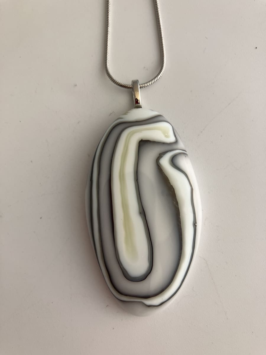 Fused glass pendant - The Maze #254 by Shayna Heller 