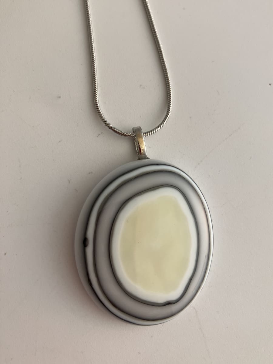 Fused glass pendant - The Halo #255 by Shayna Heller