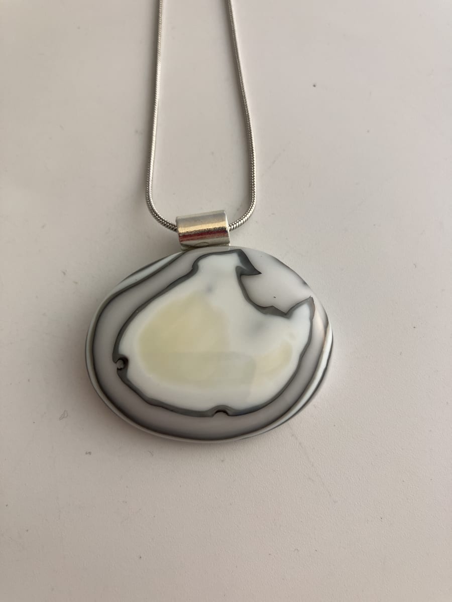 Fused glass pendant - Caught in an Eddy #256 by Shayna Heller 