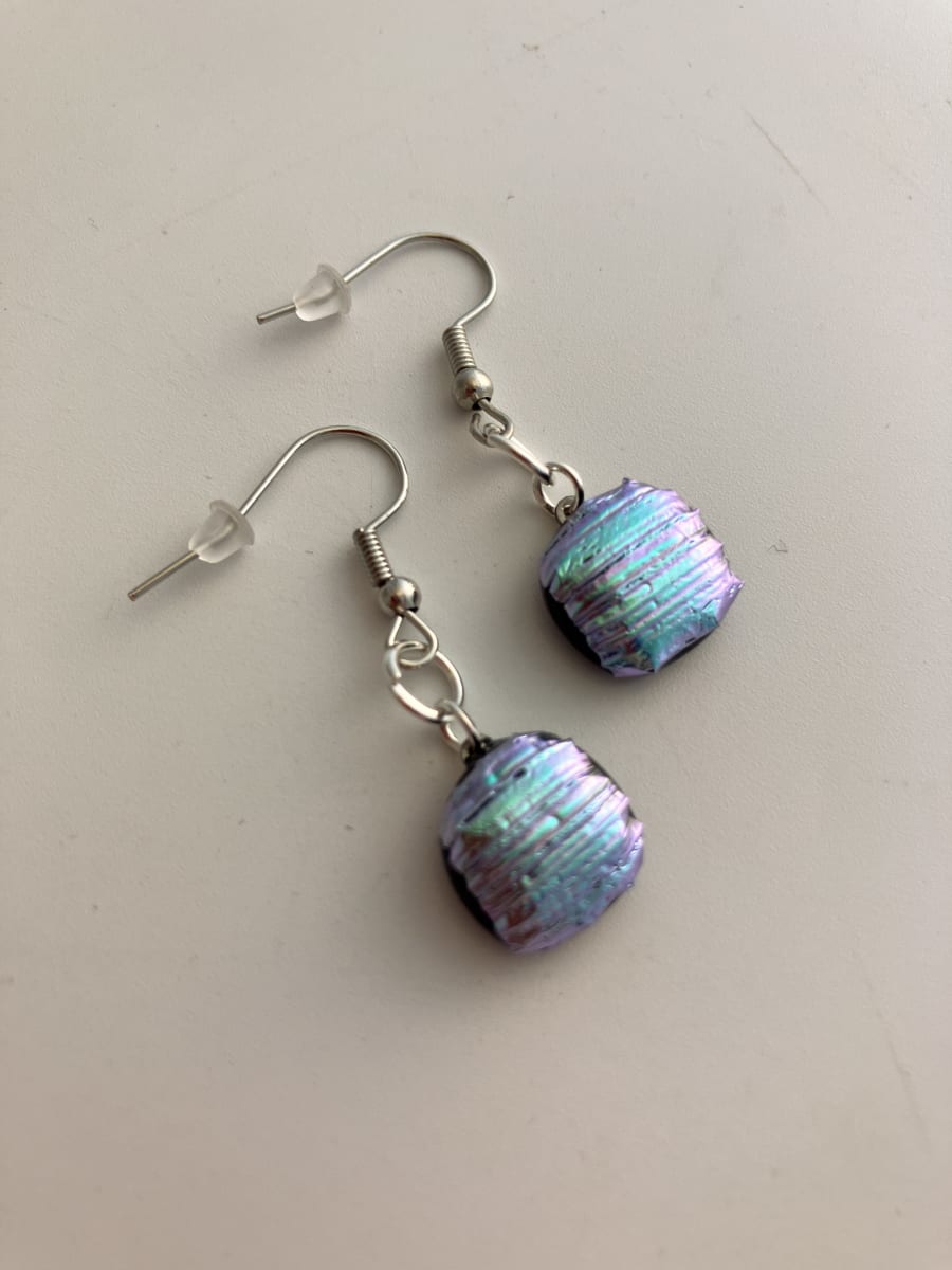 Fused Glass Earrings #140 by Shayna Heller 